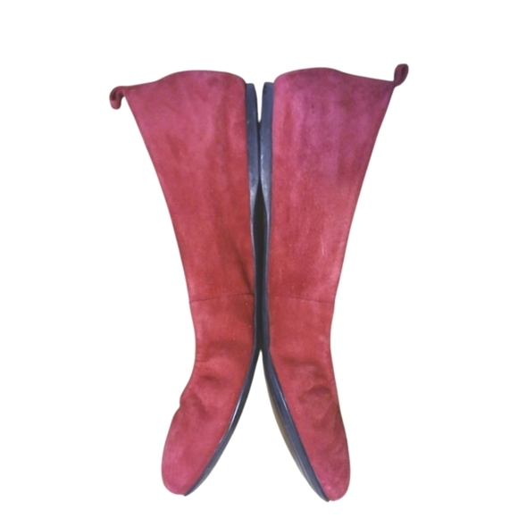 Nine West Burgundy Suede Ballet Flats Size 8 - Picture 5 of 11